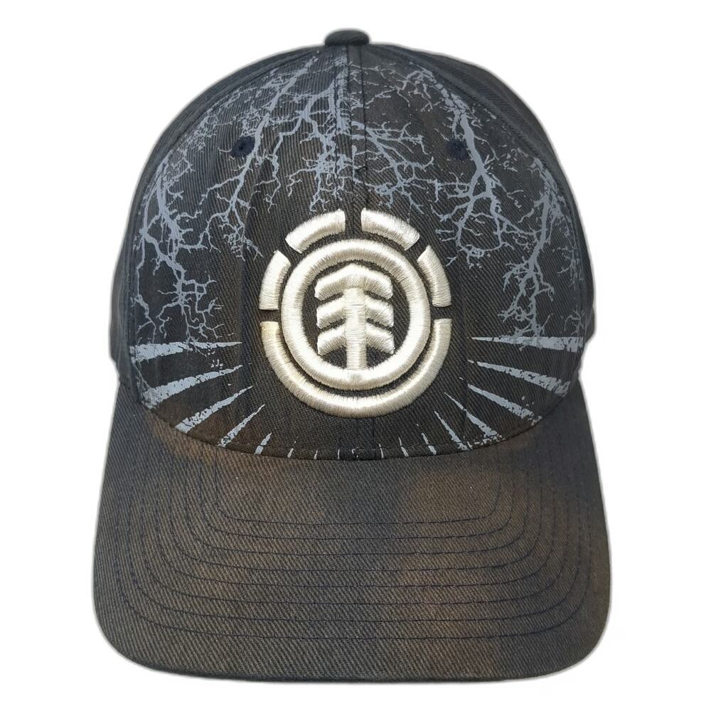 Element Baseball Cap Black XL Flexfit Tree Logo Branch Pattern Fitted hat